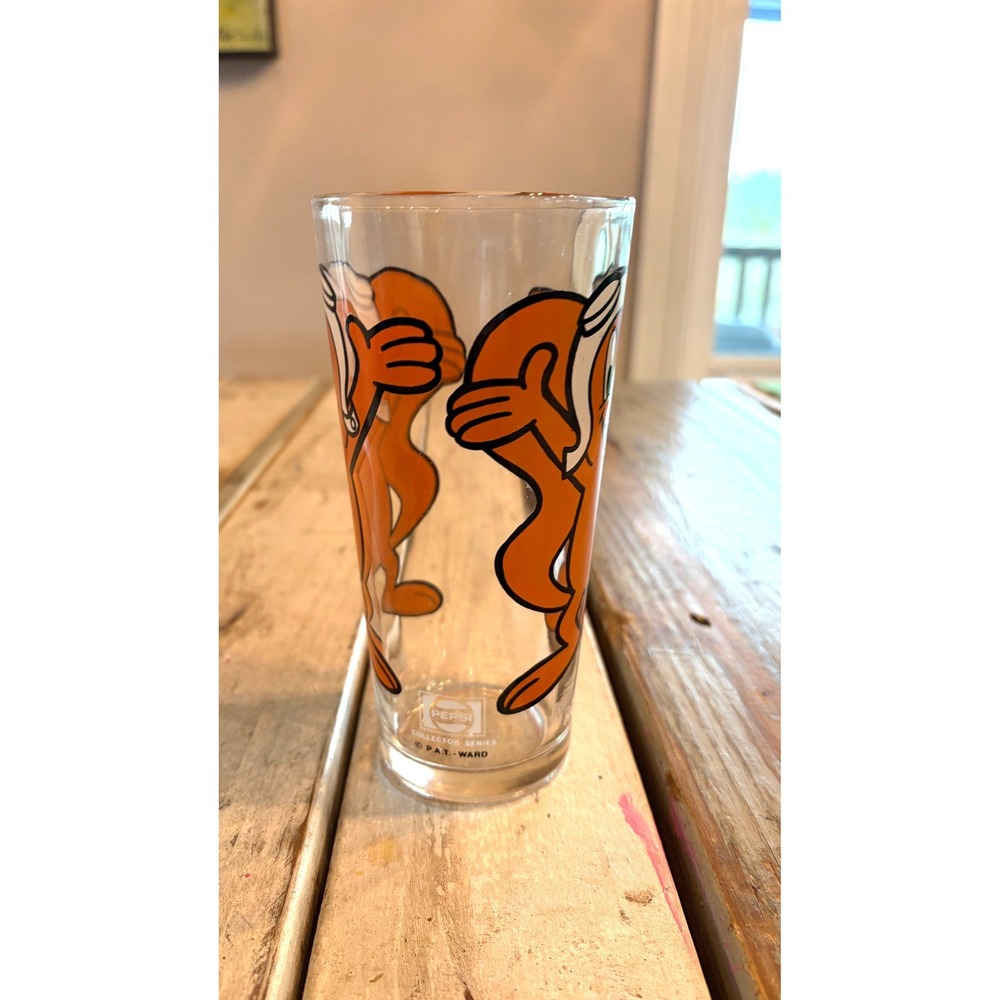 Vintage 1970s Pepsi Collector Series Rocky Cartoon Character Drinking Glass 6" - Picture 6 of 10